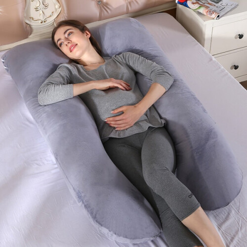 Ergonomic pregnancy pillow for side sleepers - full body support.