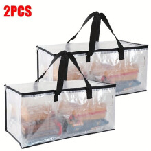 1/2/5 pièces Sac transparent grande capacité avec fermeture éclair.