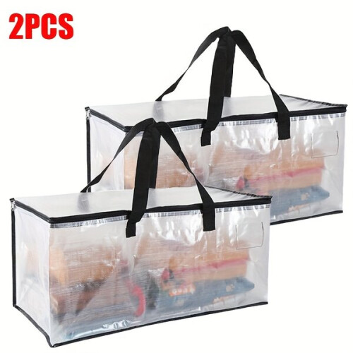 1/2/5 pièces Sac transparent grande capacité avec fermeture éclair.