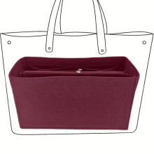 Sac à main doublé de feutre avec de nombreuses poches.