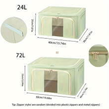 Bolsa de almacenamiento plegable de gran capacidad con cremallera.