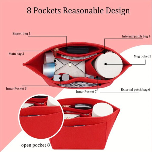 Sac de rangement portable multi-usages - sac de couleur unie. 1