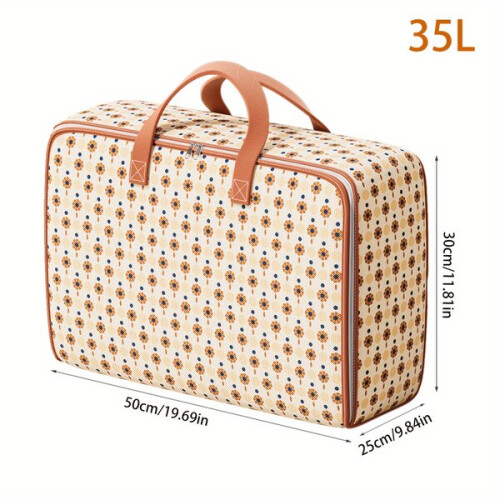 Sac pliable extra large à pois floraux avec poignées.