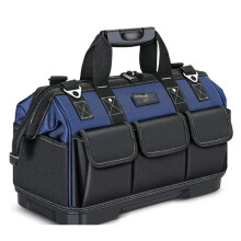 Grand sac à outils d'électricien étanche avec de nombreuses poches.