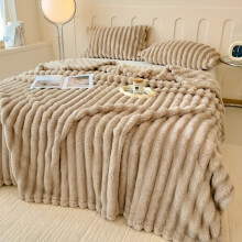 Couverture de luxe en fausse fourrure de lapin douce, chaude et confortable - Ka