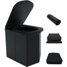 Draagbaar campingtoilet met deksel, opvouwbaar droogtoilet