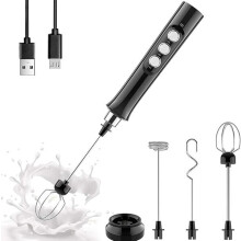 Handmilchaufschäumer, 3-stufiger, per USB aufladbarer Kaffeemixer