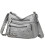 Elegante leren schoudertas voor dames, grijs 1