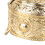 Luxe gouden metalen sieradendoos, rond, licht schelpvormig 2