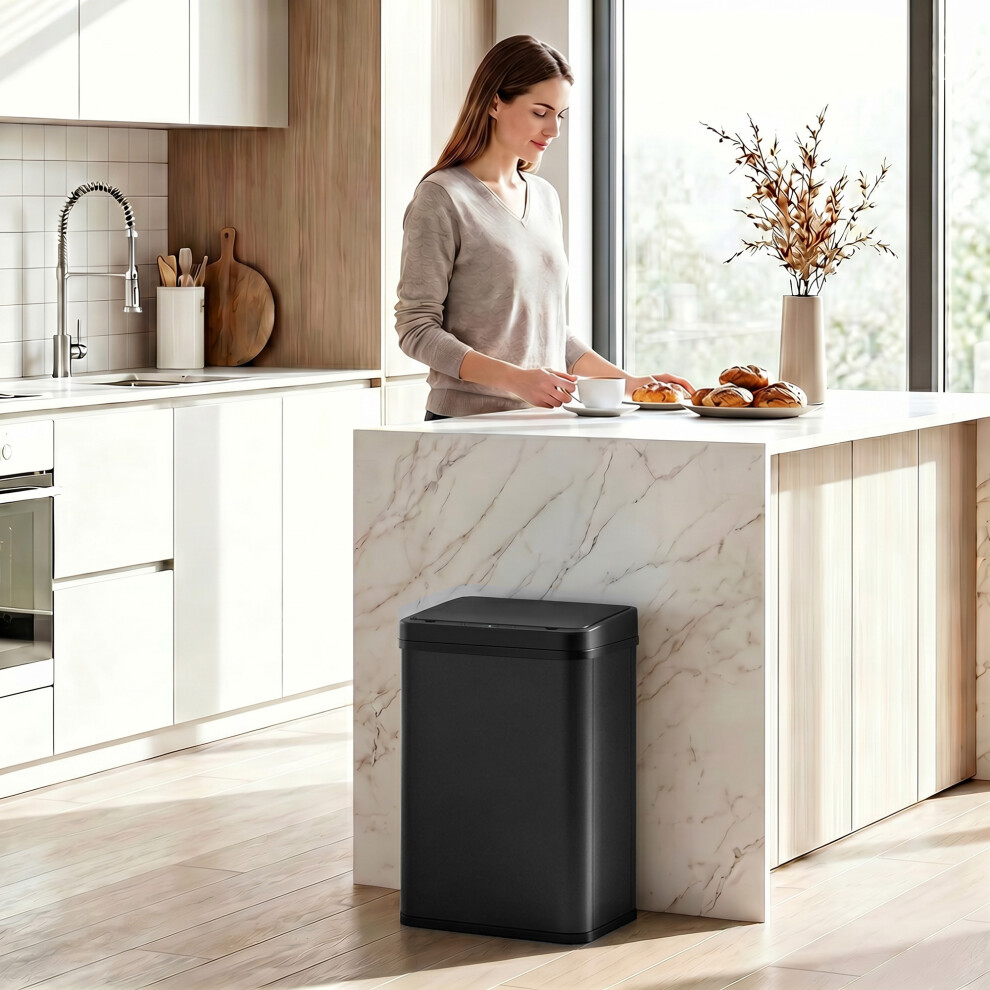 Homcom Kitchen Bin With Fast Motion Sensor, 40L Stainless Steel Sensor Bin
