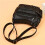 Women's elegant leather shoulder bag, black 3