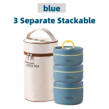 Stapelbare doos, inzetstuk van 304 roestvrij staal, blauw 3 ri