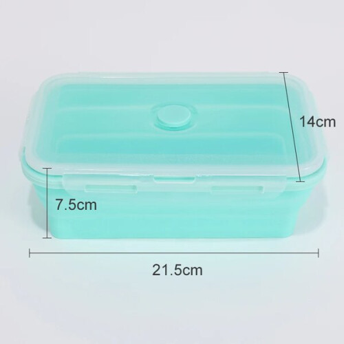 Δοχείο αποθήκευσης τροφίμων σιλικόνης, Bento Lunch Box, 1200 ml πράσινο
