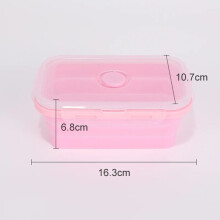 Siliconen voedselbewaarcontainer, bento lunchbox, 500 ml roze