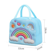 Sac à lunch à motif d'animaux de dessin animé, sac à main épais, bleu