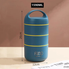 Boîte à lunch en acier inoxydable 304, étanche, capacité 1-2 L, 15