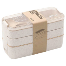 Kinderlunchbox 3, stapelbare lunchbox, 3 stuks, beige