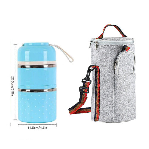 Contenitore termico portatile per il pranzo, tipo Bento, composto da due pezzi.