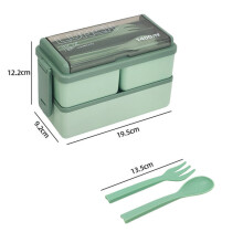 Portapranzo portatile a strati per bambini da 1400 ml, colore verde.