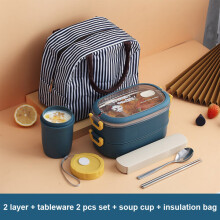 Teräksinen lounasrasia, eristetty Bento Box Student, 2L-sininen-3