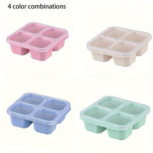 Τετράγωνο διαχωριστικό Bento Box, επαναχρησιμοποιούμενο δοχείο τροφίμων 4 θέσεων, 4 m