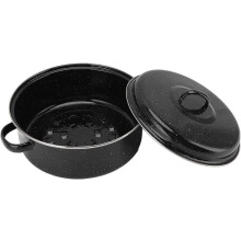 Poêle ronde émaillée avec couvercle 24 cm