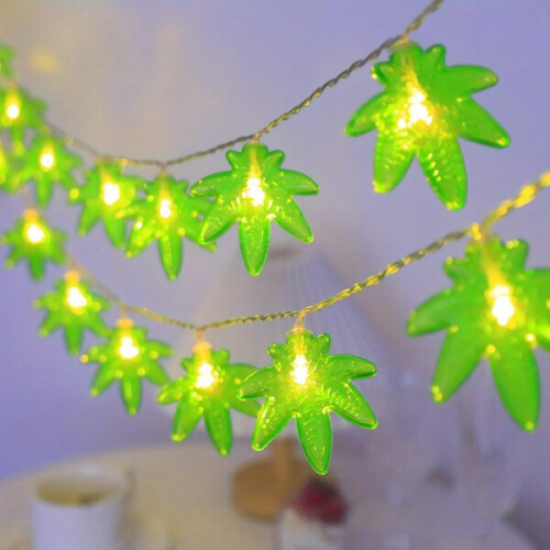 Guirlande LED à feuilles vertes 2