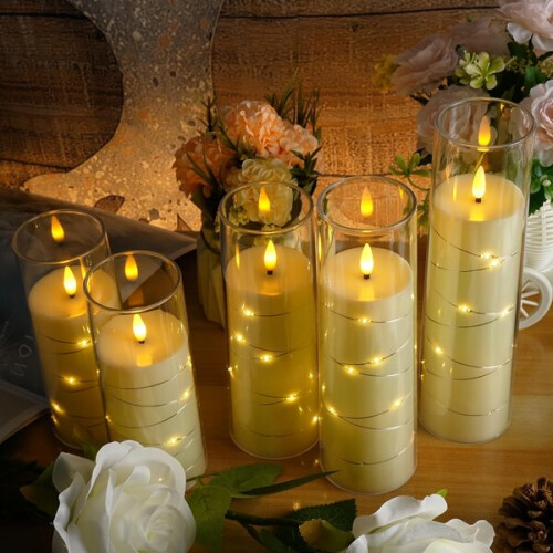 LED candles with star garland 2