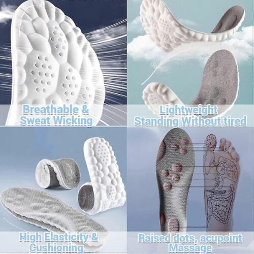 Solette ortopediche 4D per scarpe, alla moda, super morbide, ideali per la corsa e lo sport. 2