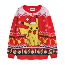 (5-6 Years, Red Solid) Pokemon Boys Pikachu Christmas Jumper