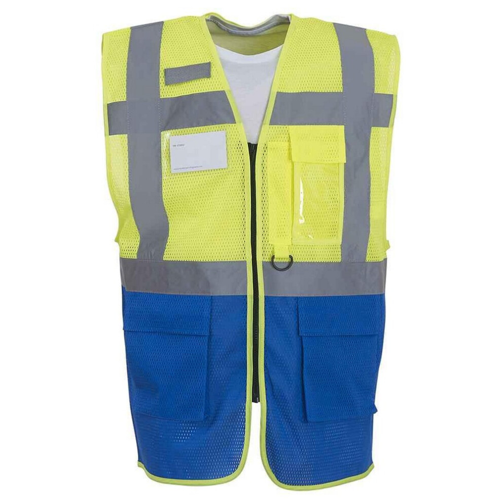 (Xxl, Yellow/Royal Blue) Yoko Unisex Adult Hi-Vis Vest 5063470532667