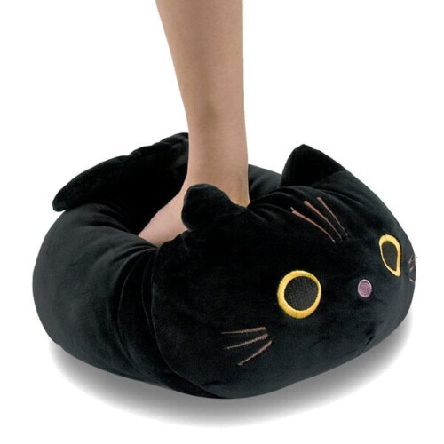 Pluche kussen Kat, zwart
