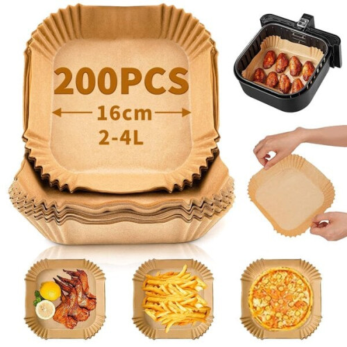Papier de cuisson pour friteuse à air, 200 pièces.