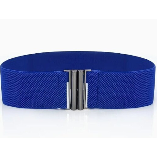 Ceinture élastique large simple bleue