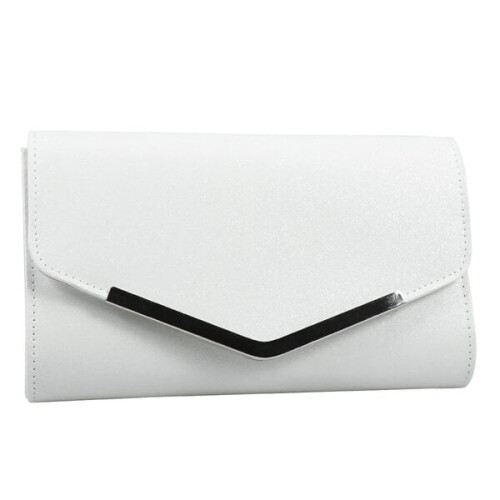 Klein glanzend handtasje voor dames, wit