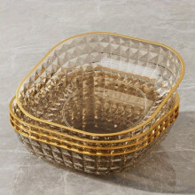 4 elegante fruitschalen met patroon en gouden rand