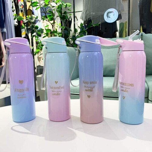 (500ml Μπλε) Μονωμένη Φιάλη Κενού Χωρίς BPA Αθλητική Ποδηλασία