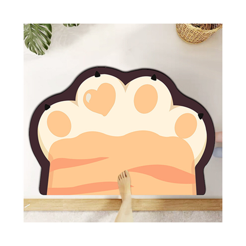 (Style A, 40X60cm) Footprint Cat Cartoon Bath Mat With Waterresistant Fabric For Toilet And Spaces Kitchen 691893350589