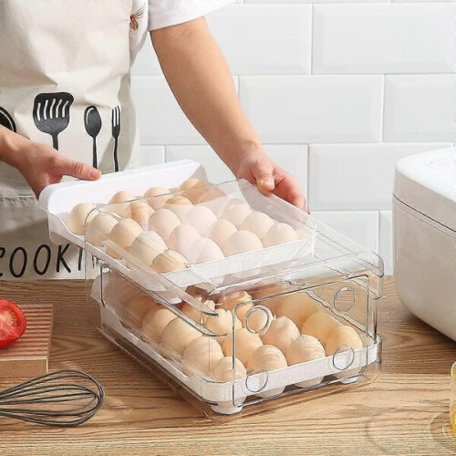 1 boîte à œufs blancs pour réfrigérateur 1