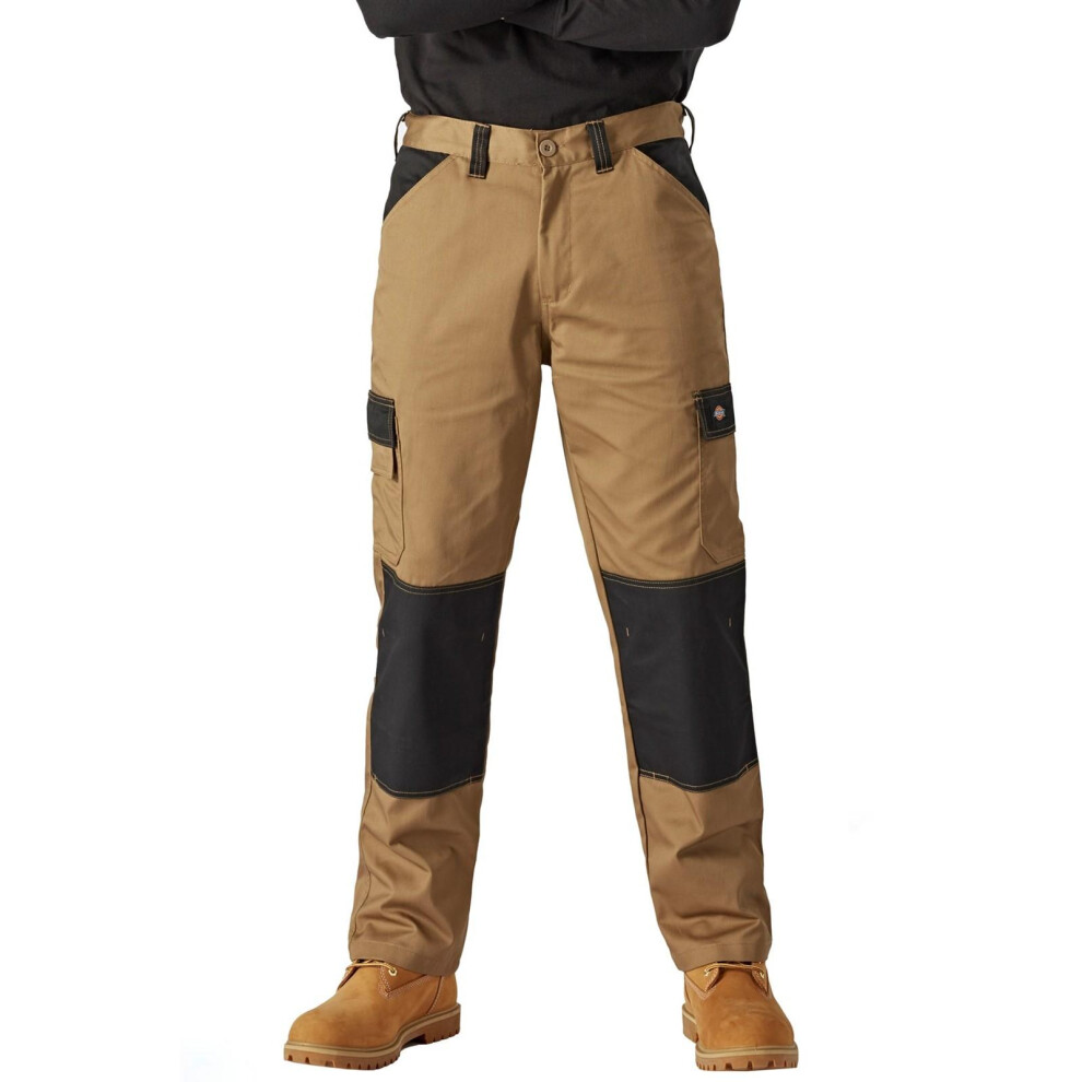 Dickies (34L, Black/Antique Brown) Mens Plain Work Trousers Black,Brown