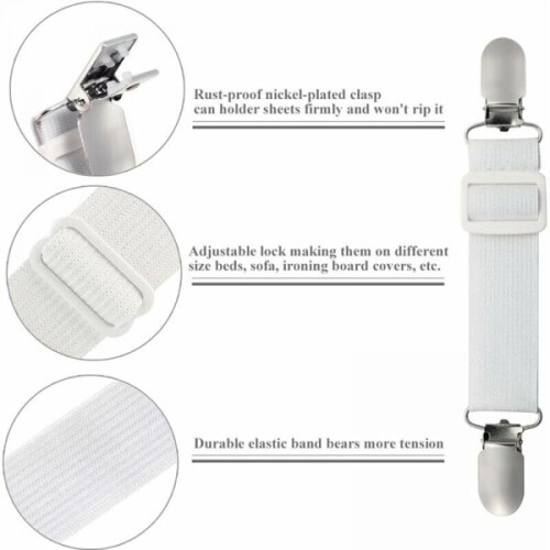 Porte-draps élastique, sangle réglable pour draps et canapés 2