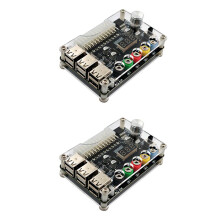 2X 24-Pin-ATX-Netzteil-Breakout-Board-Leistungsmodul-Adapteranschluss, Einstellbarer Spannungsknopf, 6-Port-USB 2.0