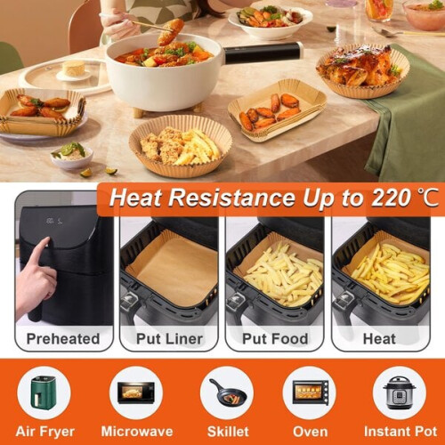 Papier de cuisson pour friteuse à air, 200 pièces. 1