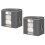 Beddenset, 2 stuks, 50x47x28 cm, grijs 2
