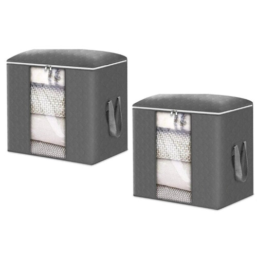 Beddenset, 2 stuks, 50x47x28 cm, grijs 1
