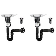 2X Kit de Vidange D'Évier de Salle de Bain avec Tuyau de Vidange D'Évier Flexible et Extensible en P, Tuyau de Vidange D'Évier Anti-Odeur