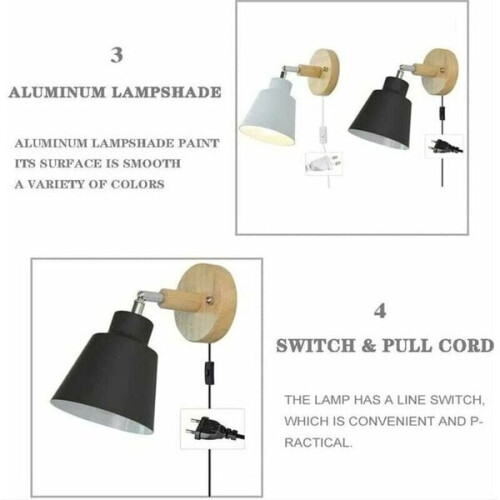 Applique murale avec douille E27, lampe de lecture orientable. 1