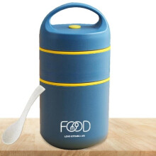 Termo para alimentos de doble pared, 680 ml, azul