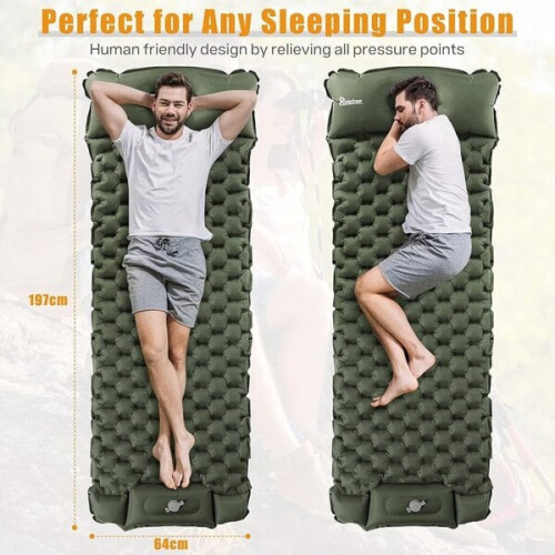 Tapis de sol gonflable de camping avec repose-pieds, petit format 2