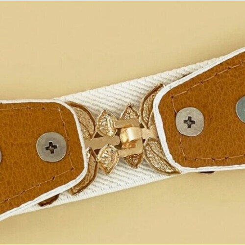 Elegante witte elastische riem 2